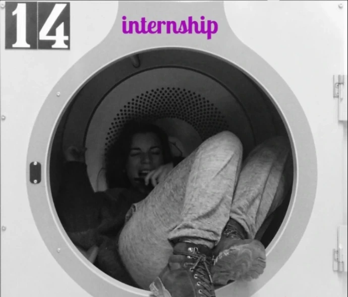 a young woman has fun while being an intern for the association, showing that work can be both serious and pleasurable and fun